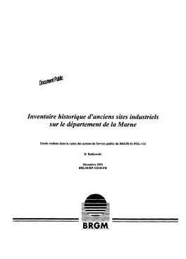 In Ventaire Historique D'anciens Sites Industriels Sur Le Département De La