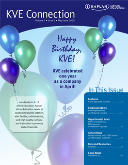 KVE Connection Volume 1 • Issue 3 • May–June 2008