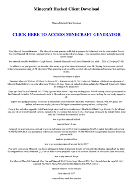 Minecraft Hacked Client Download