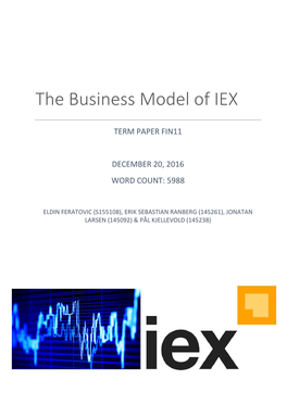 The Business Model of IEX