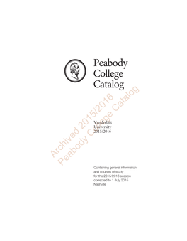 Peabody College Catalog