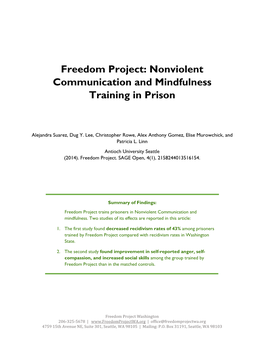 Nonviolent Communication and Mindfulness Training in Prison