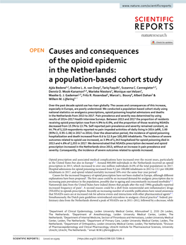 Causes and Consequences of the Opioid Epidemic in the Netherlands: a Population‑Based Cohort Study Ajda Bedene1,2, Eveline L