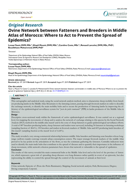 Ovine Network Between Fatteners and Breeders in Middle Atlas of Morocco