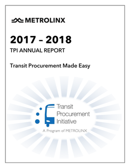 TPI ANNUAL REPORT Transit Procurement Made Easy