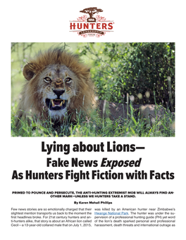 Lying About Lions— Fake News Exposed As Hunters Fight Fiction with Facts