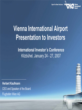 Vienna International Airport Presentation to Investors