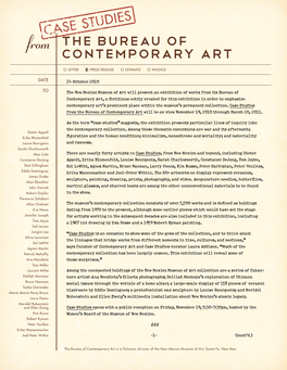 Case Studies from the Bureau of Contemporary