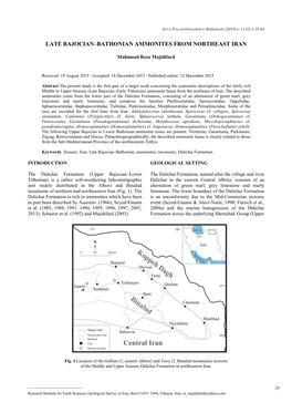 Late Bajocian–Bathonian Ammonites from Northeast Iran