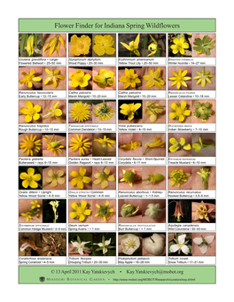 Flower Finder for Indiana Spring Wildflowers