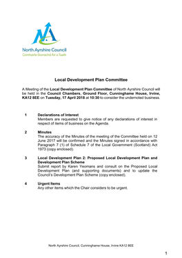 Local Development Plan Committee 12 June 2017