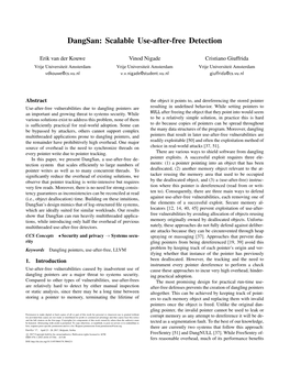 Dangsan: Scalable Use-After-Free Detection