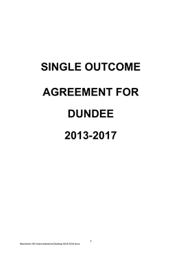 Single Outcome Agreement for Dundee 2013-2017