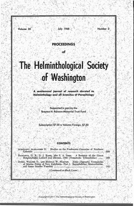 Proceedings of the Helminthological Society of Washington 35(2) 1968