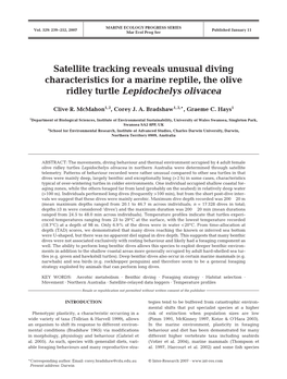 Satellite Tracking Reveals Unusual Diving Characteristics for a Marine Reptile, the Olive Ridley Turtle Lepidochelys Olivacea
