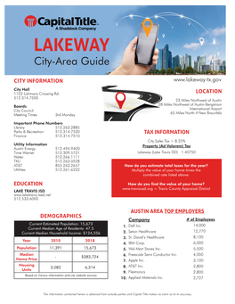 LAKEWAY City-Area Guide