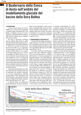 Il Quaternario Della Conca Di Aosta Nell'ambito Del Modellamento