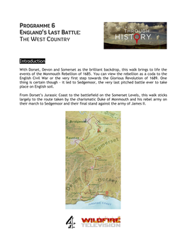 PROGRAMME 6 ENGLAND's LAST BATTLE: the WEST COUNTRY Introduction