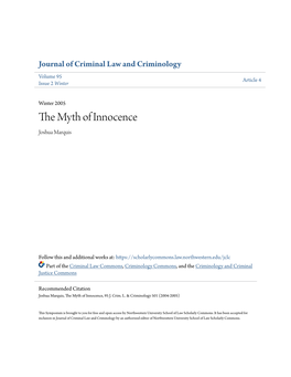 The Myth of Innocence