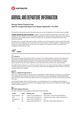 Arrival and Departure Information