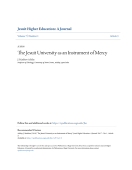 The Jesuit University As an Instrument of Mercy