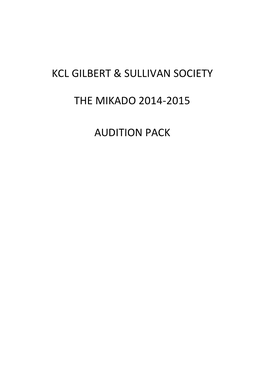 Kcl Gilbert & Sullivan Society the Mikado 2014-2015