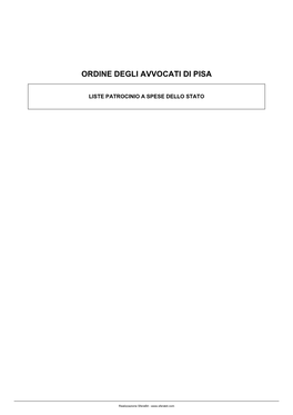 Ordine Degli Avvocati Di Pisa