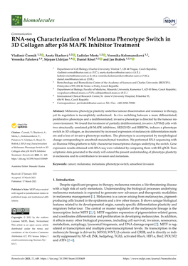 RNA-Seq Characterization of Melanoma Phenotype Switch in 3D Collagen After P38 MAPK Inhibitor Treatment