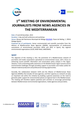 1St Meeting of Environmental Journalists from News Agencies in the Mediterranean