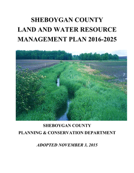 Sheboygan County Land and Water Resource Management Plan 2016-2025
