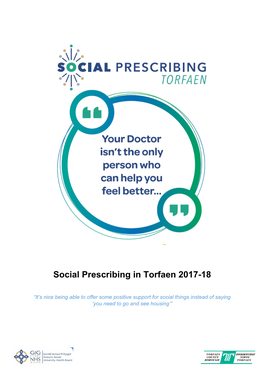 Social Prescribing in Torfaen 2017-18