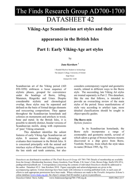 Early Viking-Age Art Styles