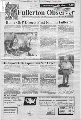 Directs First Film in Fullerton