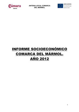 Informe Socioeconómico Comarca Del Mármol. Año 2012