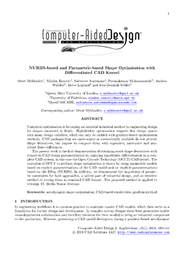 NURBS-Based and Parametric-Based Shape Optimisation with DiErentiated CAD Kernel