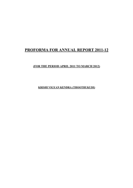 Proforma for Annual Report 2011-12