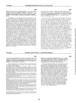 Thursday THROMBIN-INDUCED PLATELET ACTIVATION 1063