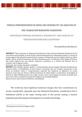 Female Subversiveness in Sense and Sensibility: an Analysis of The