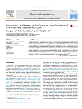 Assessment of the Effects of Cage Fish-Farming on Damselfish