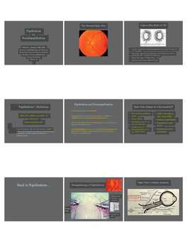 Papilledema and Pseudopapilledema
