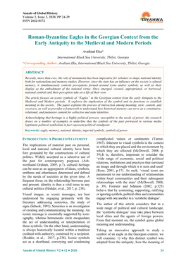 Roman-Byzantine Eagles in the Georgian Context from the Early Antiquity to the Medieval and Modern Periods