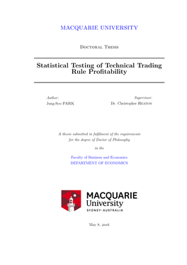 Statistical Testing of Technical Trading Rule Profitability