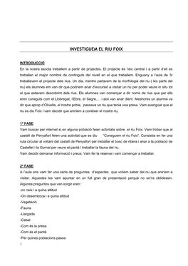 Investiguem El Riu Foix