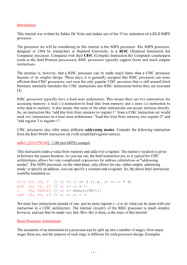 Introduction to the MIPS Processor