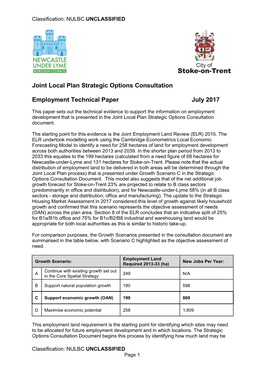 Employment Technical Paper July 2017