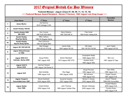 2017 Original British Car Day Winners