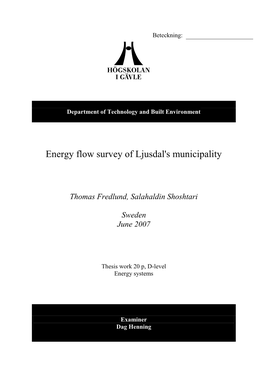 Energy Flow Survey of Ljusdals Municipality