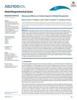 Mesoscale Effects on Carbon Export