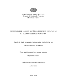 Sonatas De La Guerra» De Sergei Prokofiev