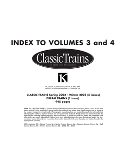 INDEX to VOLUMES 3 and 4